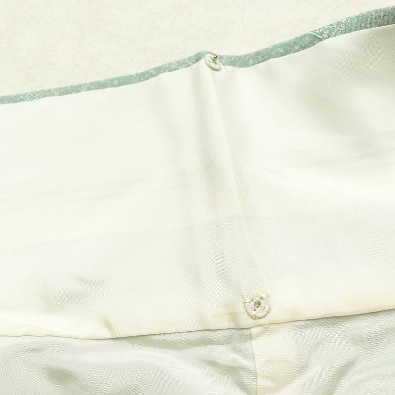 小紋 正絹 きもの志麻 木の葉・植物柄 袷仕立て 身丈161.5cm 裄丈64.5cm リサイクル着物 着物 シンプル ブルーグリーン 緑・うぐいす色_画像19