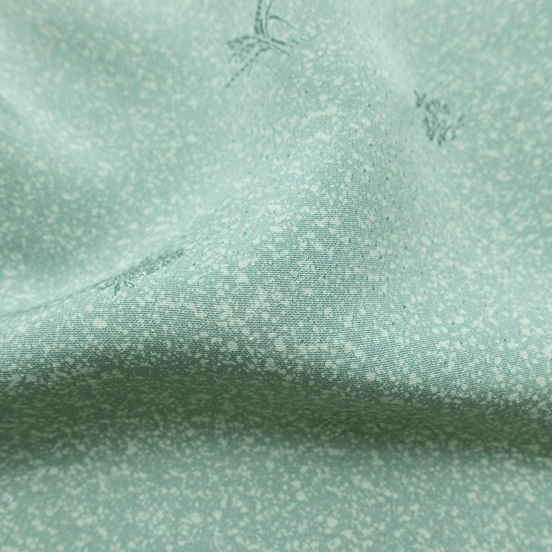 小紋 正絹 きもの志麻 木の葉・植物柄 袷仕立て 身丈161.5cm 裄丈64.5cm リサイクル着物 着物 シンプル ブルーグリーン 緑・うぐいす色_画像21