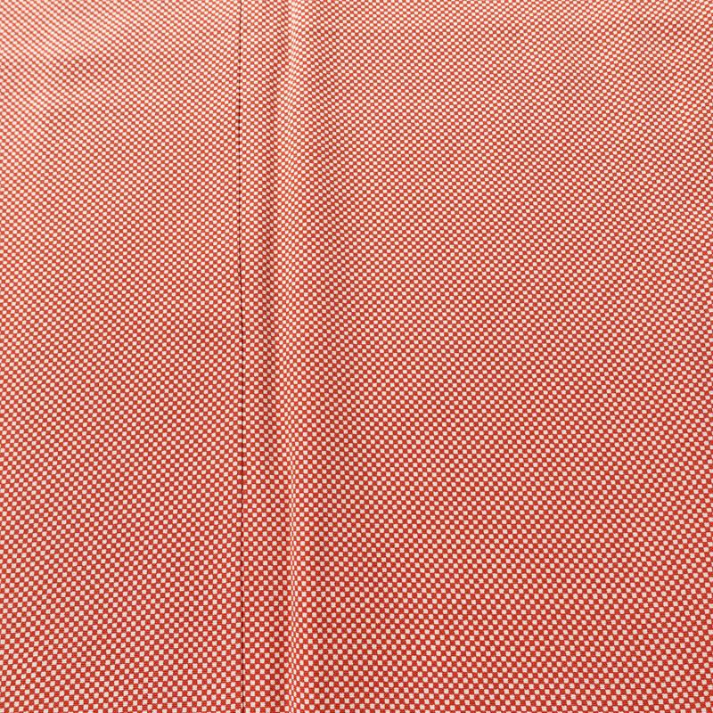 小紋 良品 しつけ糸付き バチ衿仕立て 正絹 チェック・格子柄 袷仕立て 身丈161.5cm 裄丈64.5cm リサイクル着物 着物 カジュアル 赤・朱_画像6