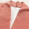 小紋 良品 しつけ糸付き バチ衿仕立て 正絹 チェック・格子柄 袷仕立て 身丈161.5cm 裄丈64.5cm リサイクル着物 着物 カジュアル 赤・朱_画像15