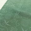 単衣 色無地 しつけ糸付き 一つ紋付き 正絹 古典柄 単衣仕立て 身丈158cm 裄丈63cm リサイクル着物 着物 緑・うぐいす色_画像7