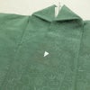 単衣 色無地 しつけ糸付き 一つ紋付き 正絹 古典柄 単衣仕立て 身丈158cm 裄丈63cm リサイクル着物 着物 緑・うぐいす色_画像15