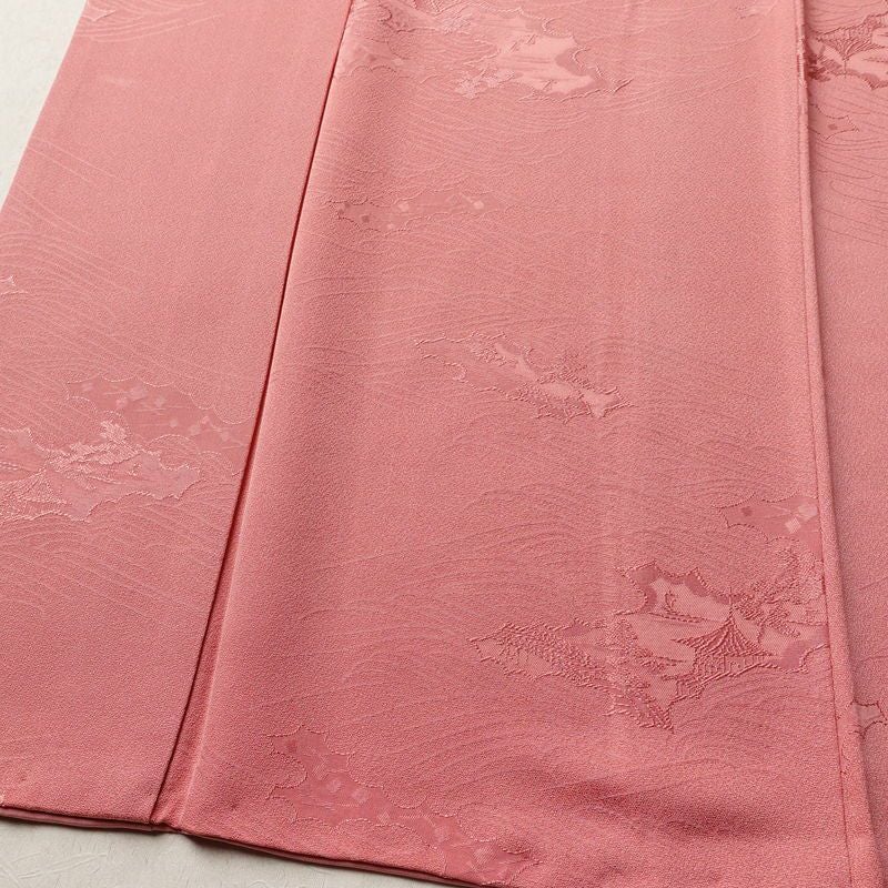 色無地 良品 一つ紋付き 正絹 古典柄 袷仕立て 身丈167cm 裄丈64.5cm リサイクル着物 着物 お茶会 フォーマル ピンク_画像4