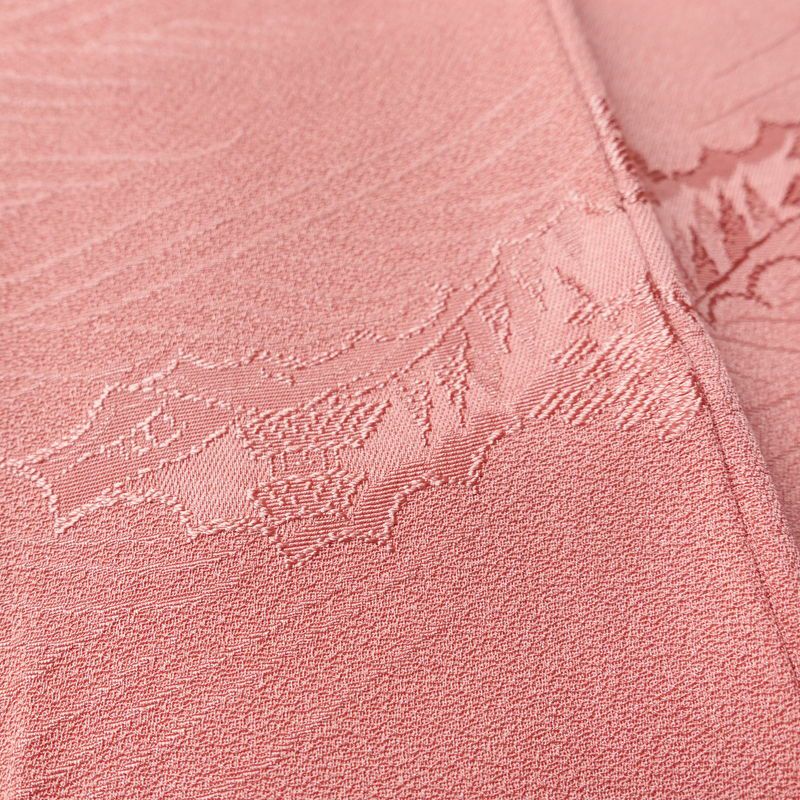 色無地 良品 一つ紋付き 正絹 古典柄 袷仕立て 身丈167cm 裄丈64.5cm リサイクル着物 着物 お茶会 フォーマル ピンク_画像10