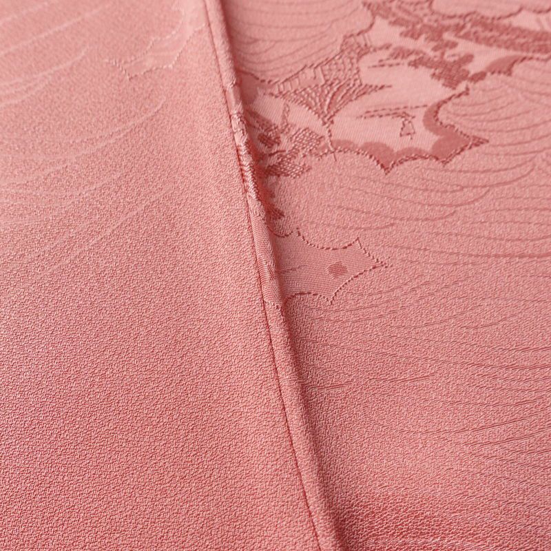 色無地 良品 一つ紋付き 正絹 古典柄 袷仕立て 身丈167cm 裄丈64.5cm リサイクル着物 着物 お茶会 フォーマル ピンク_画像12