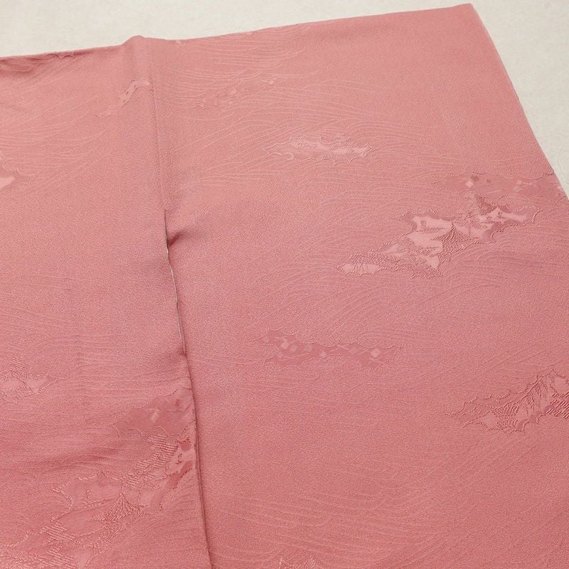 色無地 良品 一つ紋付き 正絹 古典柄 袷仕立て 身丈167cm 裄丈64.5cm リサイクル着物 着物 お茶会 フォーマル ピンク_画像14