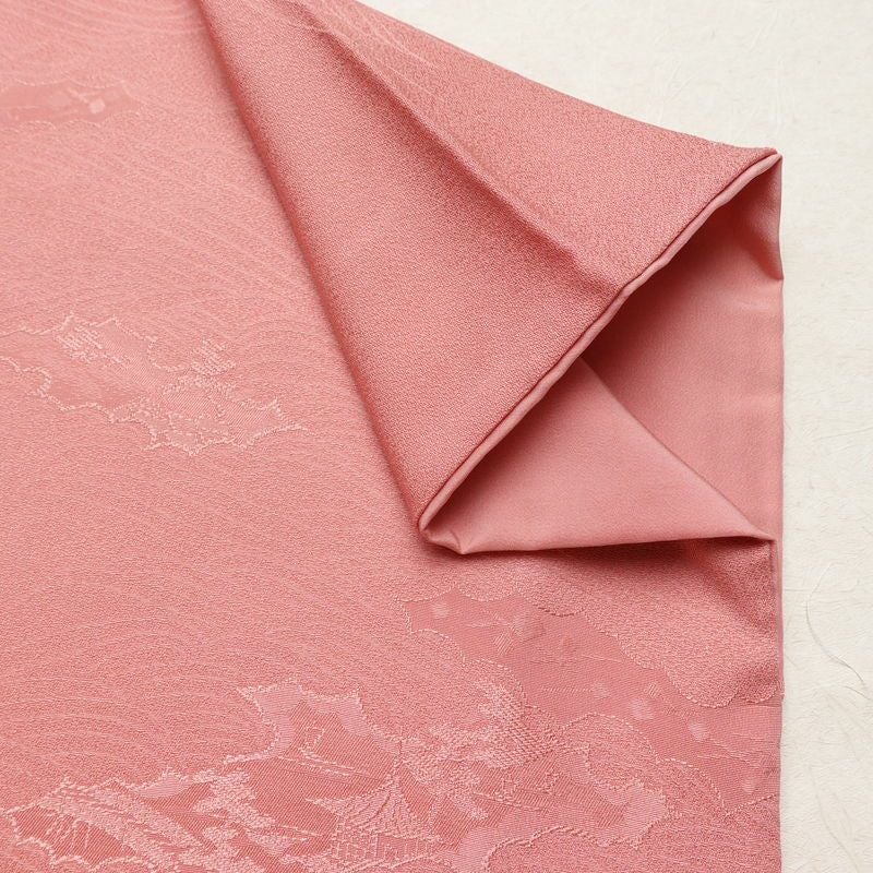 色無地 良品 一つ紋付き 正絹 古典柄 袷仕立て 身丈167cm 裄丈64.5cm リサイクル着物 着物 お茶会 フォーマル ピンク_画像15