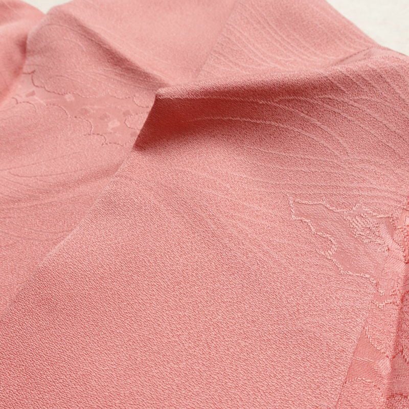 色無地 良品 一つ紋付き 正絹 古典柄 袷仕立て 身丈167cm 裄丈64.5cm リサイクル着物 着物 お茶会 フォーマル ピンク_画像18