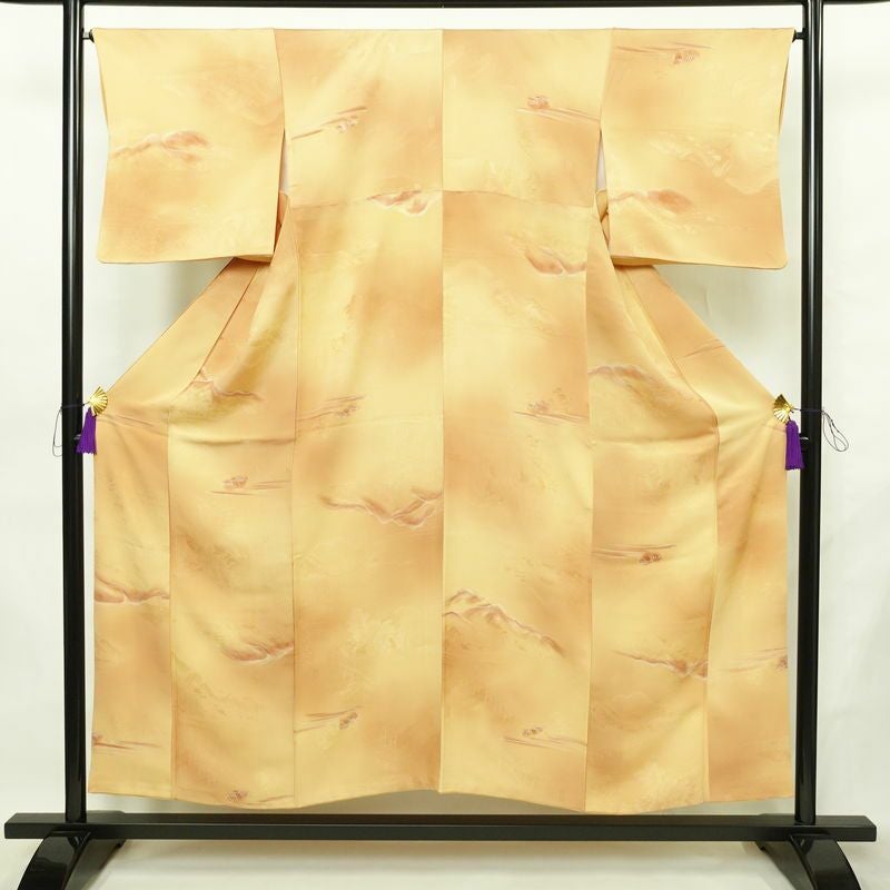 小紋 正絹 風景柄 袷仕立て 身丈152.5cm 裄丈65cm リサイクル着物 着物 多色使い_画像1