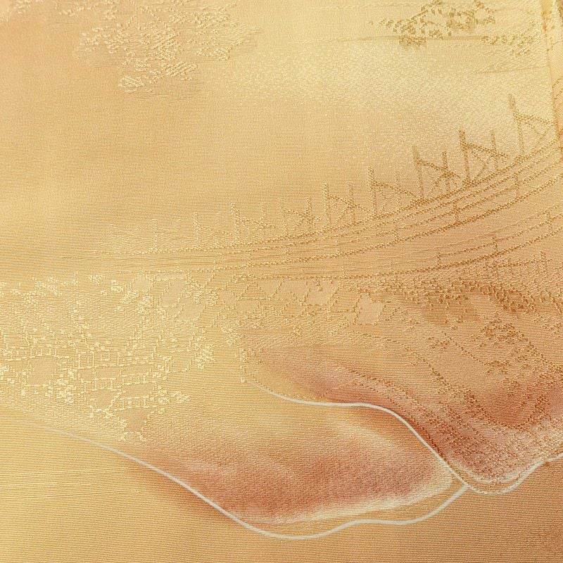 小紋 正絹 風景柄 袷仕立て 身丈152.5cm 裄丈65cm リサイクル着物 着物 多色使い_画像7