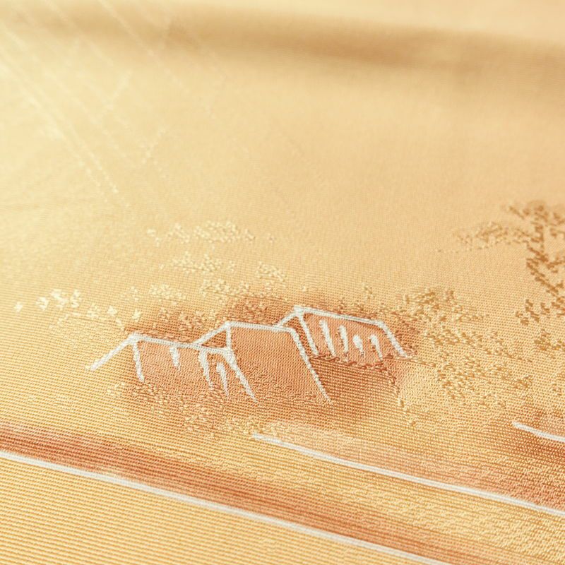 小紋 正絹 風景柄 袷仕立て 身丈152.5cm 裄丈65cm リサイクル着物 着物 多色使い_画像9