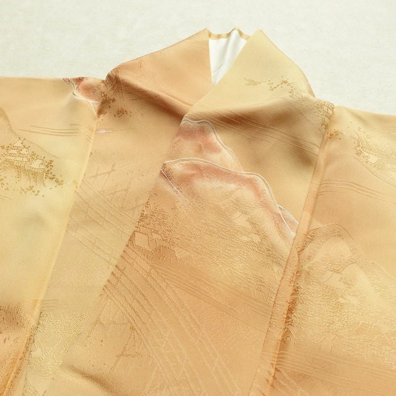 小紋 正絹 風景柄 袷仕立て 身丈152.5cm 裄丈65cm リサイクル着物 着物 多色使い_画像17