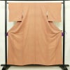 小紋 良品 縮緬 正絹 古典柄 袷仕立て 身丈155.5cm 裄丈64cm リサイクル着物 着物 橙_画像1