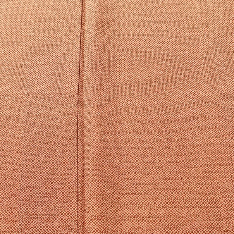 小紋 良品 縮緬 正絹 古典柄 袷仕立て 身丈155.5cm 裄丈64cm リサイクル着物 着物 橙_画像6