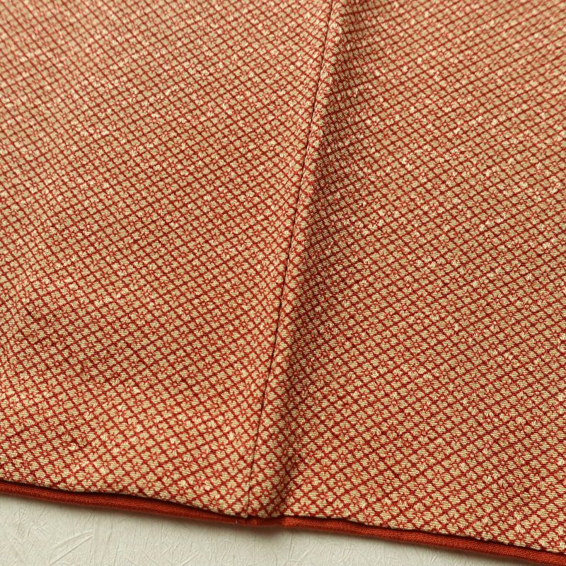 小紋 良品 縮緬 正絹 古典柄 袷仕立て 身丈155.5cm 裄丈64cm リサイクル着物 着物 橙_画像11