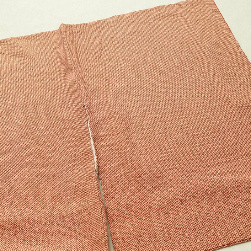 小紋 良品 縮緬 正絹 古典柄 袷仕立て 身丈155.5cm 裄丈64cm リサイクル着物 着物 橙_画像12