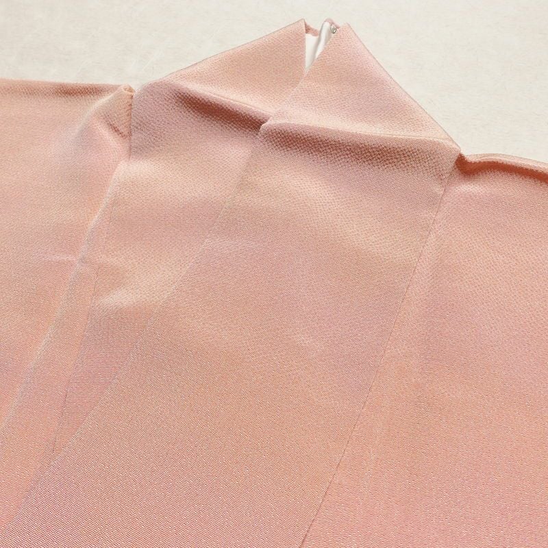 小紋 良品 しつけ糸付き 縮緬 一つ紋付き 正絹 その他の柄 袷仕立て 身丈165cm 裄丈67.5cm リサイクル着物 着物 ぼかし 入学式 七五三 お宮参り フォーマル シンプル ピンク_画像16
