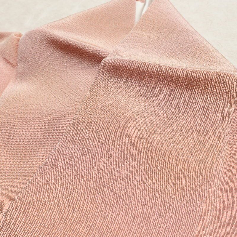 小紋 良品 しつけ糸付き 縮緬 一つ紋付き 正絹 その他の柄 袷仕立て 身丈165cm 裄丈67.5cm リサイクル着物 着物 ぼかし 入学式 七五三 お宮参り フォーマル シンプル ピンク_画像17