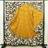 振袖 良品 落款入り 絞り 正絹 花柄 袷仕立て 身丈160cm 裄丈66cm リサイクル着物 着物 金彩 成人式 二十歳 二十歳の集い フォーマル 黄・黄土色_画像1