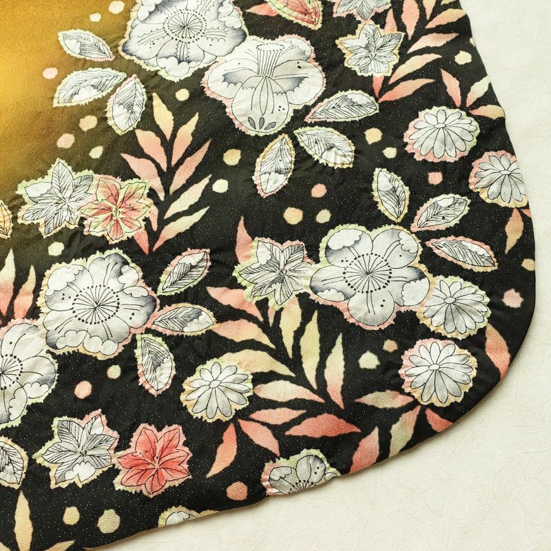 振袖 良品 落款入り 絞り 正絹 花柄 袷仕立て 身丈160cm 裄丈66cm リサイクル着物 着物 金彩 成人式 二十歳 二十歳の集い フォーマル 黄・黄土色_画像16