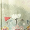 付け下げ 落款入り しつけ糸付き 一つ紋付き 正絹 花柄 袷仕立て 身丈162cm 裄丈63cm リサイクル着物 着物 洒落 紬地 ベージュ_画像8