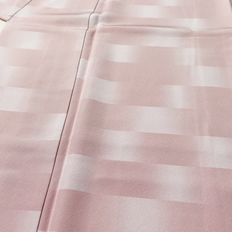 小紋 縮緬 正絹 その他の柄 袷仕立て 身丈162.5cm 裄丈66.5cm リサイクル着物 着物 シンプル ピンク_画像5