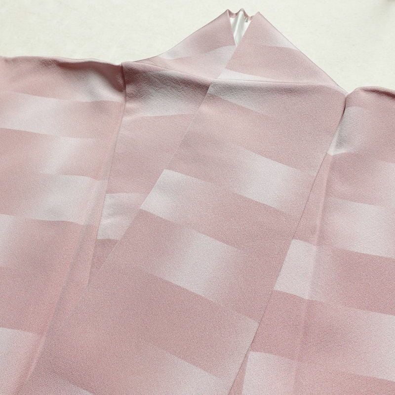 小紋 縮緬 正絹 その他の柄 袷仕立て 身丈162.5cm 裄丈66.5cm リサイクル着物 着物 シンプル ピンク_画像15