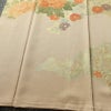 訪問着 良品 金駒刺繍 しつけ糸付き 一つ紋付き 正絹 花柄 袷仕立て 身丈165cm 裄丈66.5cm リサイクル着物 着物 箔 入学式 卒業式 七五三 お宮参り フォーマル ベージュ_画像4