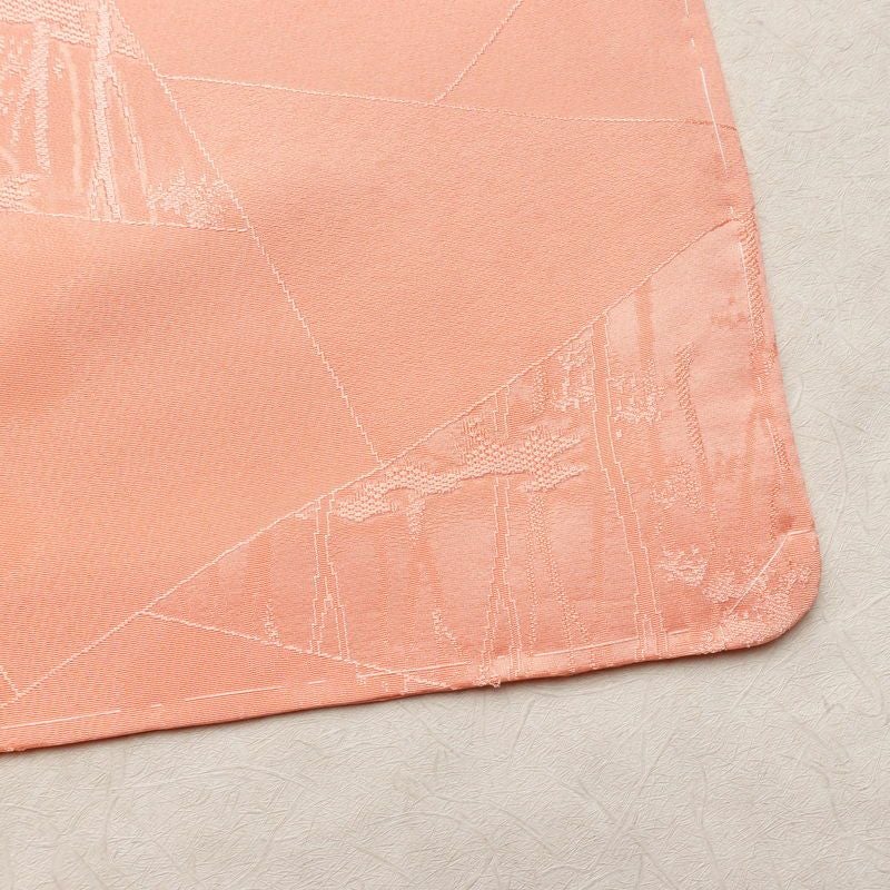 色無地 しつけ糸付き 正絹 木の葉・植物柄 袷仕立て 身丈160.5cm 裄丈64.5cm リサイクル着物 着物 フォーマル ピンク_画像16