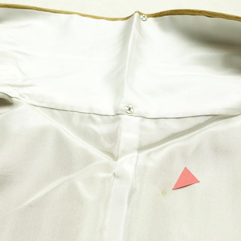 訪問着 正絹 木の葉・植物柄 袷仕立て 身丈157.5cm 裄丈63cm リサイクル着物 着物 刺繍 箔 入学式 卒業式 七五三 お宮参り フォーマル 黄・黄土色_画像20