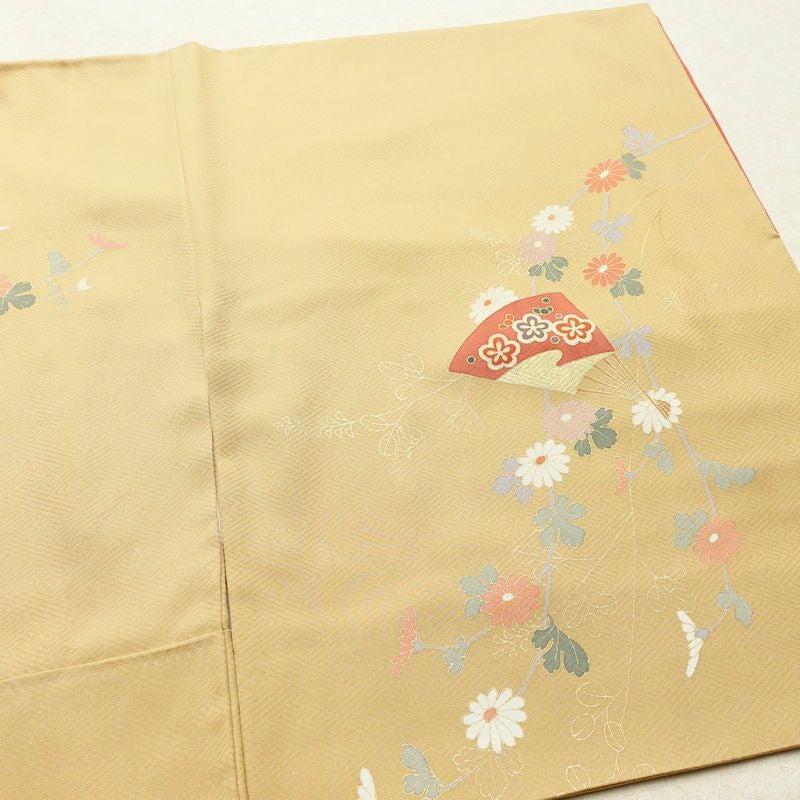 訪問着 正絹 古典柄 袷仕立て 身丈153cm 裄丈63cm リサイクル着物 着物 箔 金彩 入学式 卒業式 七五三 お宮参り フォーマル 上品 ベージュ_画像13