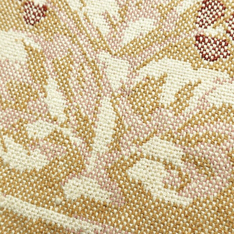 名古屋帯 六通柄 良品 正絹 幾何学柄・抽象柄 通し仕立て なごや帯 リサイクル帯 帯 紬地 ベージュ_画像7