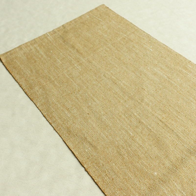 名古屋帯 六通柄 良品 正絹 幾何学柄・抽象柄 通し仕立て なごや帯 リサイクル帯 帯 紬地 ベージュ_画像18