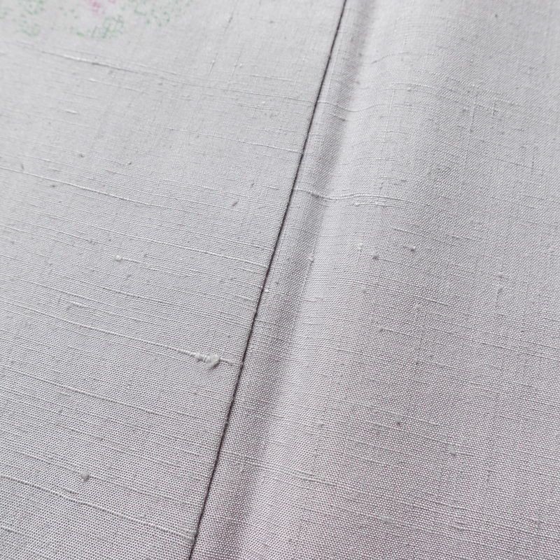 結城紬 紬 手織結城紬 証紙あり 正絹 幾何学柄・抽象柄 袷仕立て 身丈159cm 裄丈64cm リサイクル着物 着物 紫・藤色_画像10