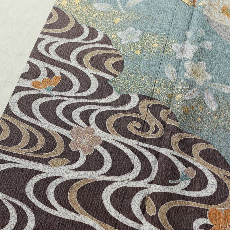 訪問着 良品 金駒刺繍 正絹 花柄 袷仕立て 身丈165.5cm 裄丈69cm リサイクル着物 一部しつけ糸付き 着物 箔 入学式 卒業式 結婚式 七五三 パーティー お宮参り フォーマル 菊 くすみブルー くすみパープル 多色使い_画像14