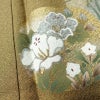 付け下げ 美品 正絹 花柄 袷仕立て 身丈154.5cm 裄丈63cm リサイクル着物 着物 箔 入学式 卒業式 七五三 お宮参り フォーマル 千鳥 上品 黄・黄土色_画像8