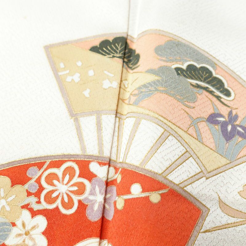 訪問着 綸子 正絹 古典柄 袷仕立て 身丈165cm 裄丈68cm リサイクル着物 着物 金彩 入学式 卒業式 七五三 お宮参り フォーマル ピンク_画像8