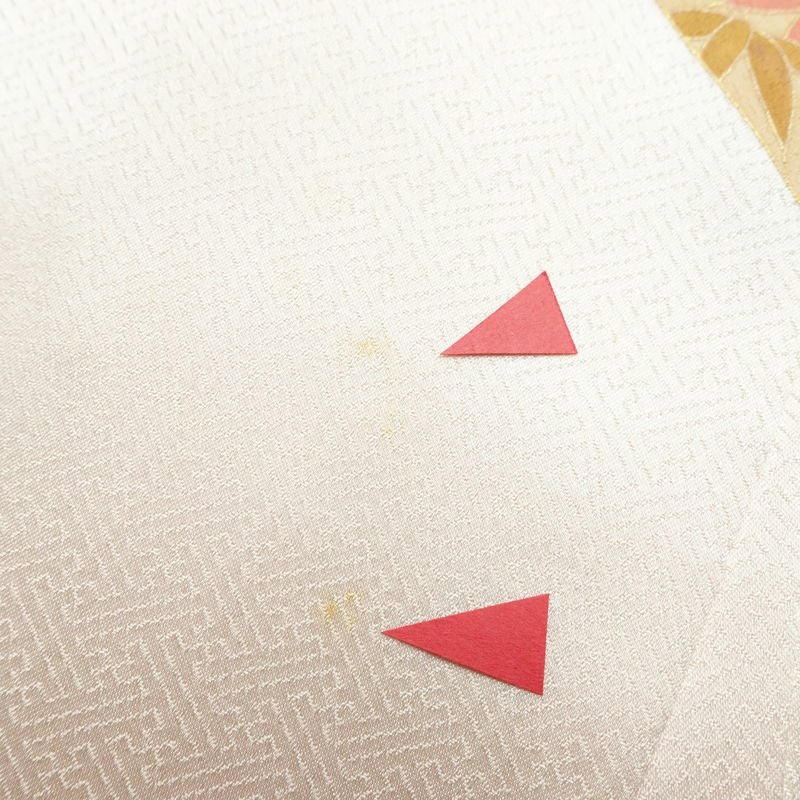 訪問着 綸子 正絹 古典柄 袷仕立て 身丈165cm 裄丈68cm リサイクル着物 着物 金彩 入学式 卒業式 七五三 お宮参り フォーマル ピンク_画像18