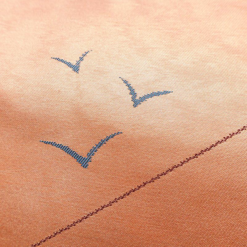 名古屋帯 太鼓柄 良品 正絹 幾何学柄・抽象柄 名古屋仕立て なごや帯 リサイクル帯 帯 箔 シンプル ピンク_画像6