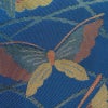 名古屋帯 全通柄 正絹 蝶・昆虫柄 松葉仕立て なごや帯 リサイクル帯 帯 金糸 青・紺_画像3