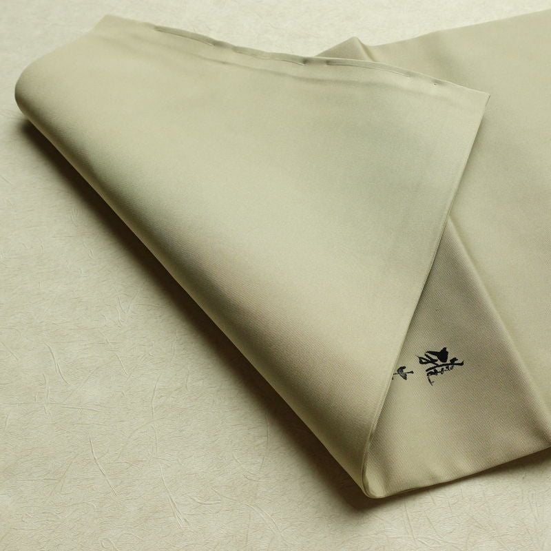 名古屋帯 太鼓柄 良品 雅生 落款入り 正絹 古典柄 名古屋仕立て なごや帯 リサイクル帯 一部しつけ糸付き 帯 金彩 シンプル 緑・うぐいす色_画像10