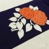 名古屋帯 太鼓柄 金駒刺繍 正絹 花柄 名古屋仕立て なごや帯 リサイクル帯 帯 金彩 シンプル 青・紺_画像10