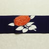 名古屋帯 太鼓柄 金駒刺繍 正絹 花柄 名古屋仕立て なごや帯 リサイクル帯 帯 金彩 シンプル 青・紺_画像12