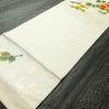 名古屋帯 太鼓柄 正絹 花柄 名古屋仕立て なごや帯 リサイクル帯 帯 刺繍 箔 椿 白_画像9