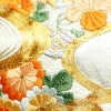 名古屋帯 太鼓柄 金駒刺繍 正絹 古典柄 通し仕立て なごや帯 リサイクル帯 帯 刺繍 箔 松 菊 金・銀_画像7