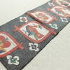 名古屋帯 六通柄 正絹 人物・動物柄 松葉仕立て なごや帯 リサイクル帯 帯 紬地 グレー_画像10