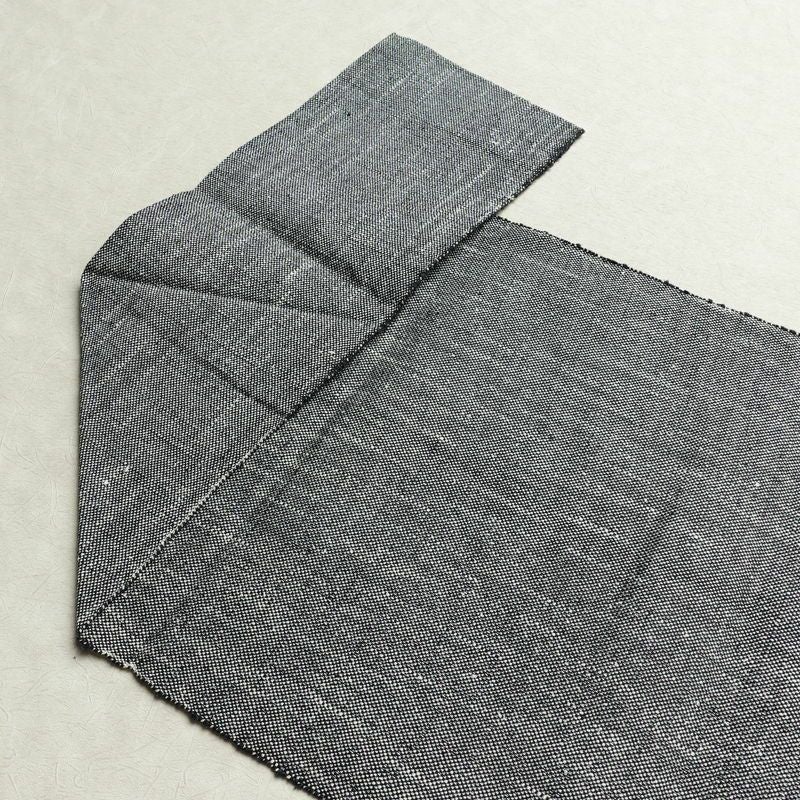 名古屋帯 六通柄 正絹 人物・動物柄 松葉仕立て なごや帯 リサイクル帯 帯 紬地 グレー_画像18