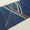 名古屋帯 太鼓柄 良品 夏用 金駒刺繍 正絹 幾何学柄・抽象柄 名古屋仕立て なごや帯 リサイクル帯 帯 刺繍 青・紺_画像11