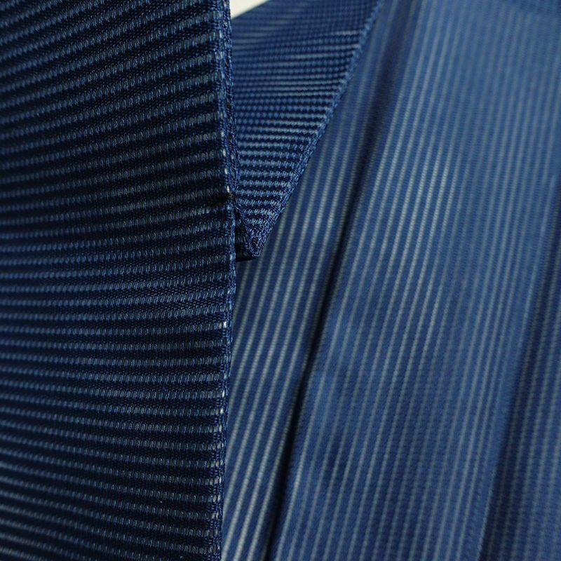 名古屋帯 太鼓柄 良品 夏用 金駒刺繍 正絹 幾何学柄・抽象柄 名古屋仕立て なごや帯 リサイクル帯 帯 刺繍 青・紺_画像19