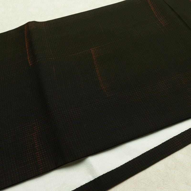 名古屋帯 全通柄 正絹 その他の柄 通し仕立て なごや帯 リサイクル帯 帯 モダン 茶_画像11